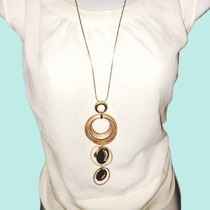 Silver and gold long necklace